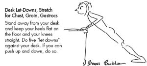 Desk Let Downs - drawing by Bonnie Prudden